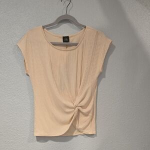 Women's Cream Twist Front Top